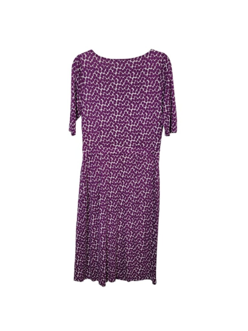 Boden Purple Polka Dot Annie Faux Wrap Midi Dress Short Sleeves Drapey 10 Long - Picture 2 of 6